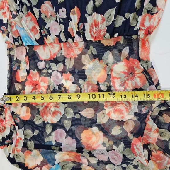 Potter's Potter's Floral Sheer Lined Maxi Dress Small Stretch A-line - Picture 4 of 9